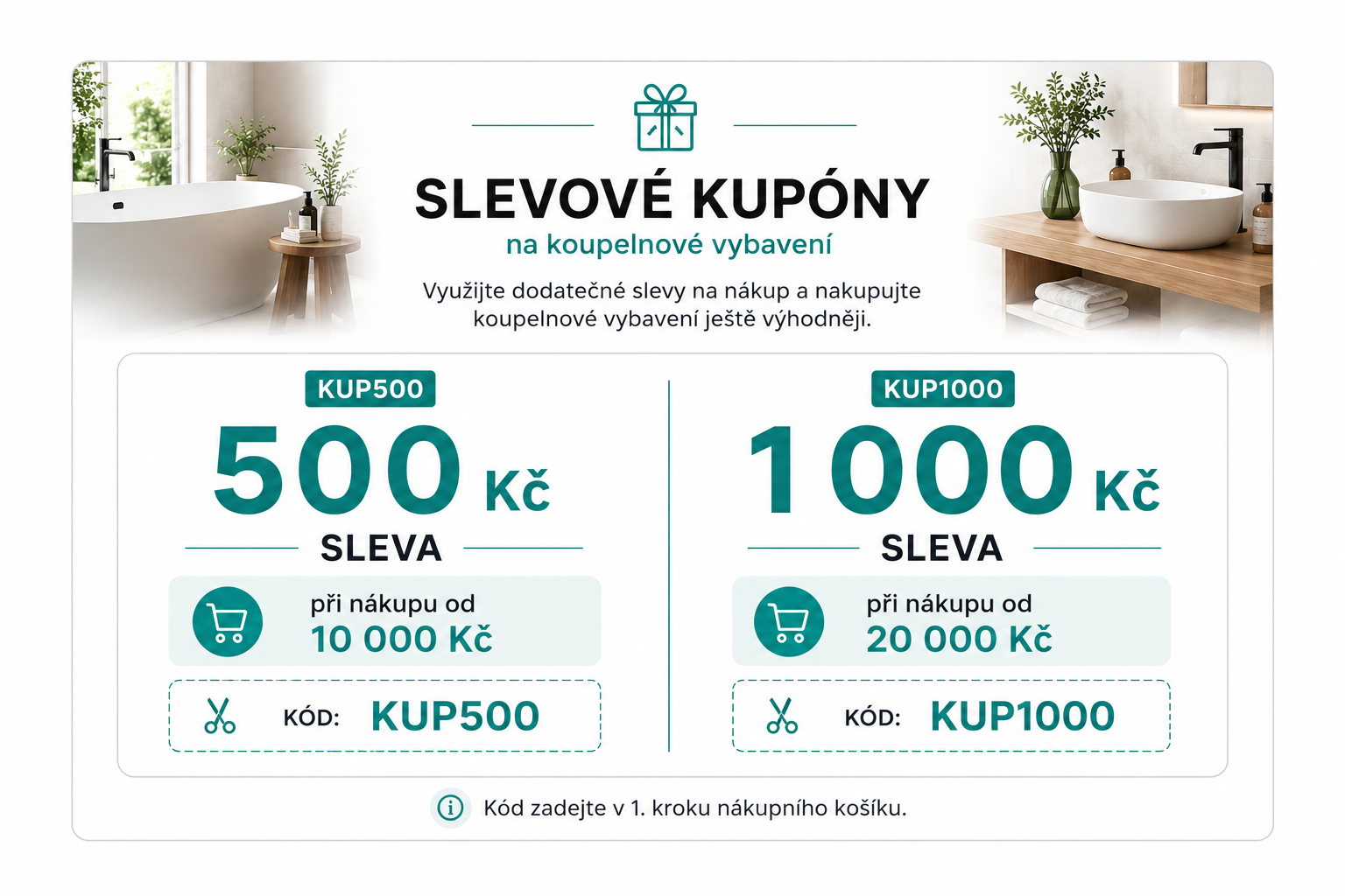 Slevové kupóny KUP500 a KUP1000